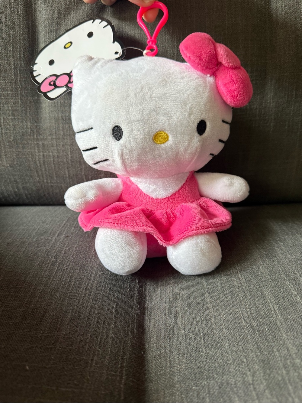 Hello Kitty Pink Plush Keychain / Bag Charm- 6.5”